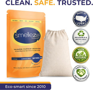 Smelleze Natural Mothball Odor Eliminator Pouch