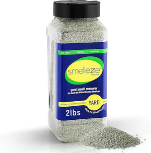 SMELLEZE 25 lb. Yard Odor Eliminator for Dogs – Long-Lasting Turf Cleaner for Pet Urine Outdoor & Poop | Safe for People, Pets, Plants & Planet | Works on Grass, Gravel, Patios & Kennels