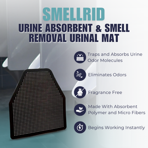 Smellrid Urinal Urine Absorbent & Odor Removal Mat - Set of 6 Mats