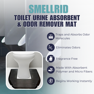 Smellrid Toilet Urine Absorbent & Odor Removal Mat - Set of 6 Mats