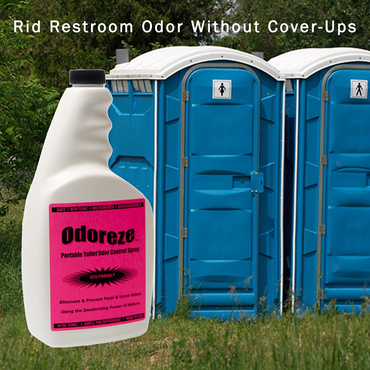 garden potty toilet spray Odoreze Natural Portable Toilet Odor Eliminator & Cleaner: Makes 64 Gallons