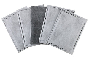 Activated Charcoal 4 Layer PM 2.5 Filter Inserts: 5 (3” X 4.5”) Filters/Pack