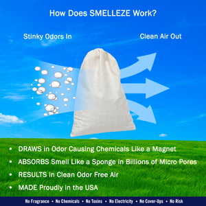 Smelleze® Reusable Industrial Smell Eliminator Pouch